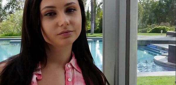  Latina teen pornstar sucks and tugs shlong
